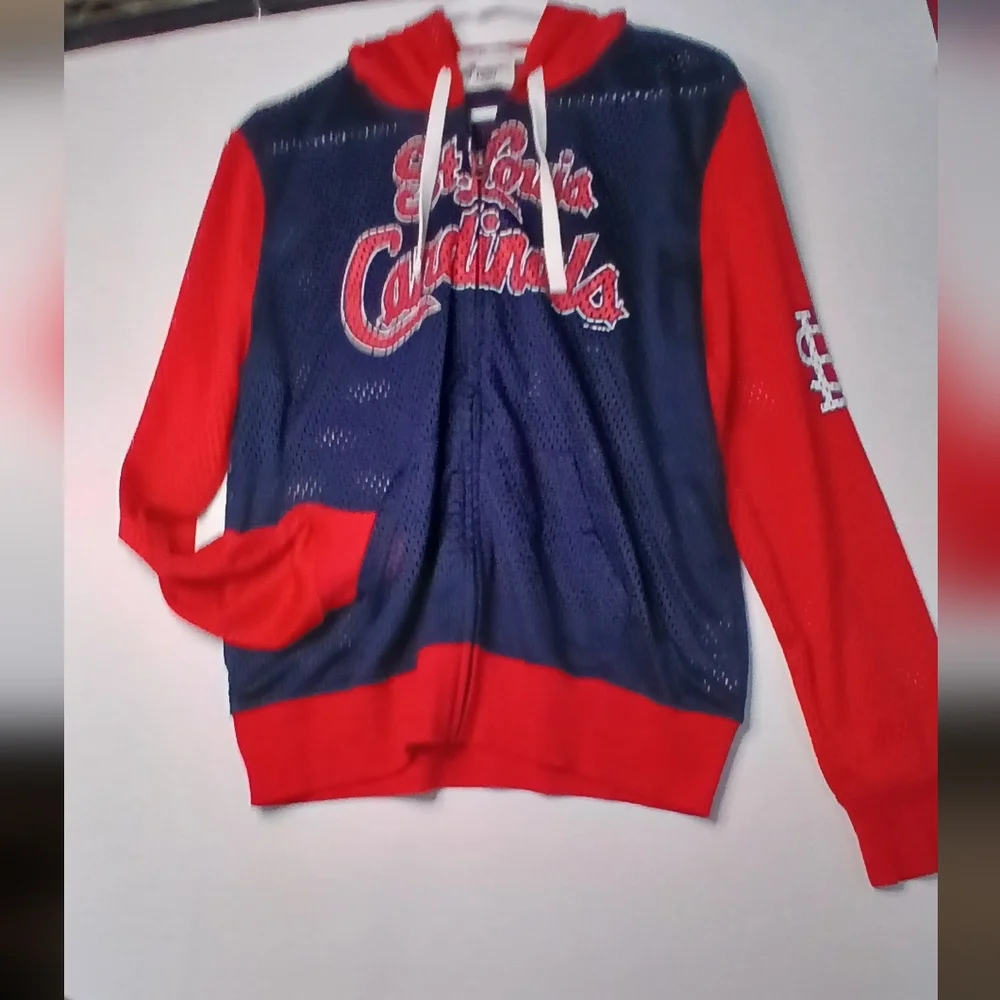 St. Louis Cardinals Zip Up Hood Jacket Womens XL Cardinals Nation - Picture 2 of 7